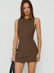Yumiko Romper Brown Check