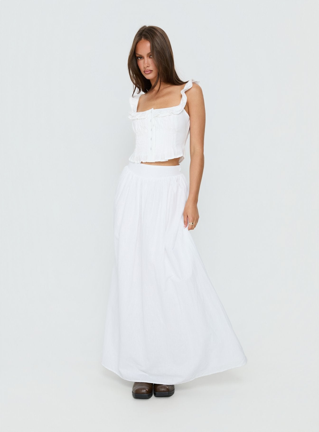 Valerio Maxi Skirt White