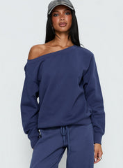 Wellness Off the Shoulder Jumper Navy