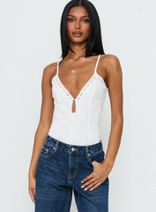 Nerisse Keyhole Bodysuit White