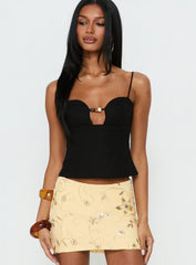 Karessa Beaded Top Black