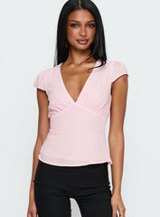 Dalanna Cap Sleeve Top Pink / Lemon Polka