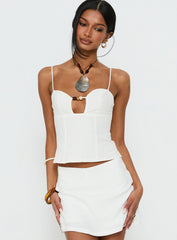 Karessa Beaded Top White
