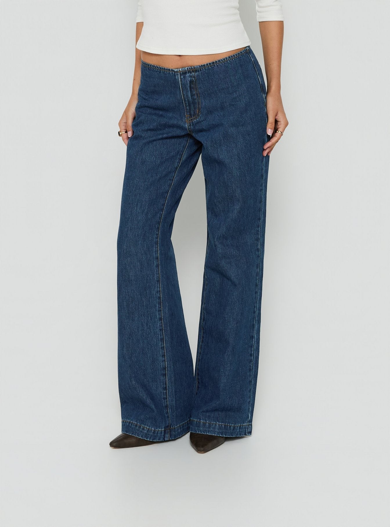 Buenos No Waist Low Rise Straight Leg Jeans Dark Indigo