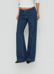 Buenos No Waist Low Rise Straight Leg Jeans Dark Indigo