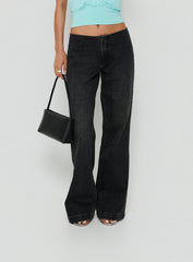 Buenos No Waist Low Rise Straight Leg Jeans Washed Black