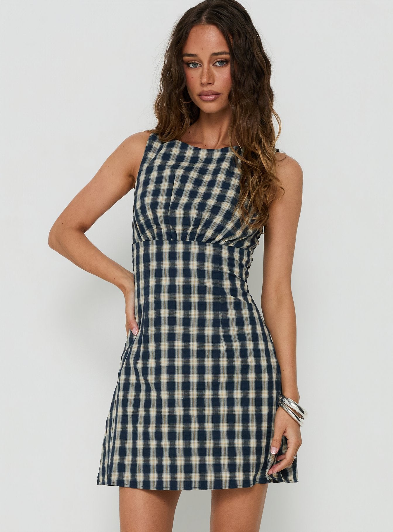 Sweet Somethings Mini Dress Navy Check