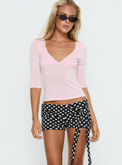 Declanne Wrap Micro Shorts Black Polka