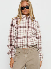 Vannessa Collared Jacket Pink Check