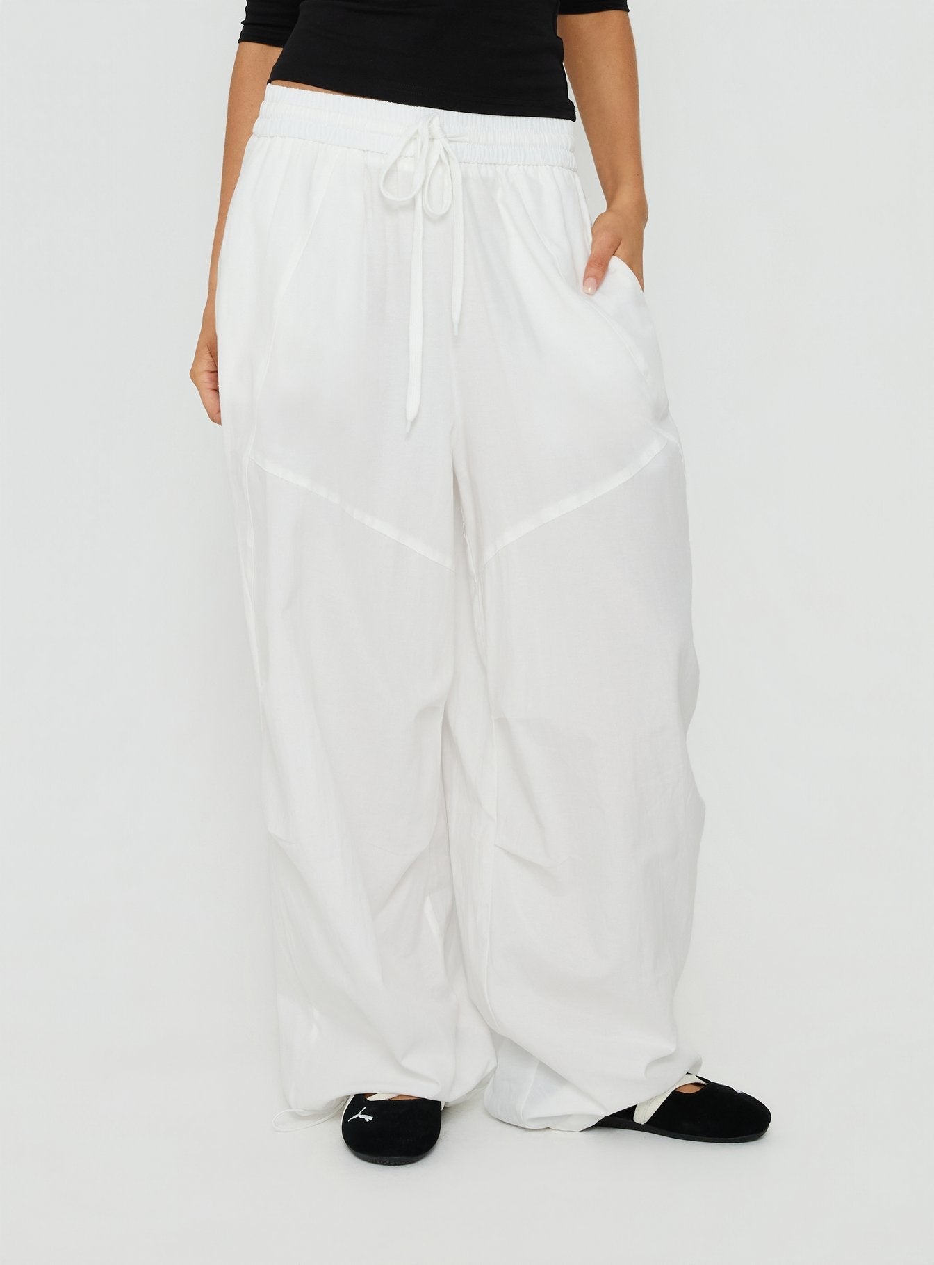 Mankind Baggy Cargo Pants White