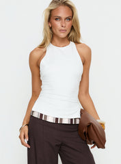 Harlene Back Detail Top White