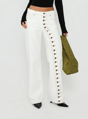Penny Mid Rise Straight Leg Jeans White
