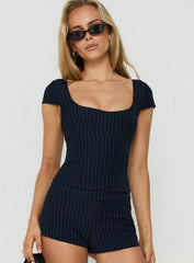 Kosetta Tailored Scoop Top Pinstripe