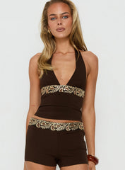 Orvio Halter Top Brown / Paisley