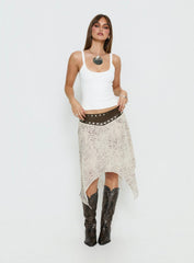 Dark Mirage Asymmetrical Midi Skirt Multi