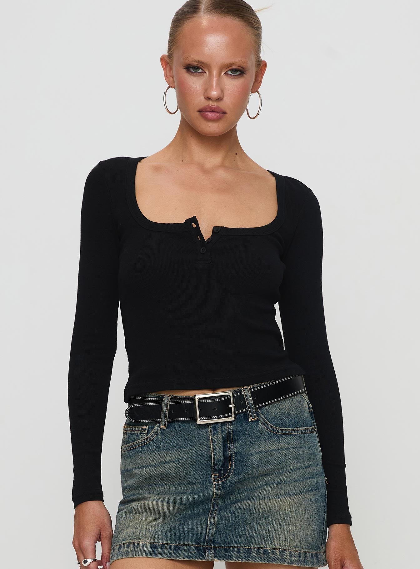 Daphine Long Sleeve Top Black