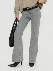Magic Mirror Mid Rise Bootleg Jeans Washed Grey