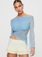 Telescopic Off Shoulder Top Blue