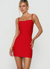 Jayana Bandage Mini Dress Red