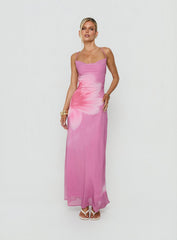 Coletta Cowl Neck Maxi Dress Pink Floral