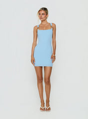 Kalindi Hardware Mini Dress Blue Shimmer