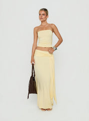 Aymee Strapless Ruched Top Yellow