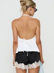 Dearest Low Back Babydoll Top White