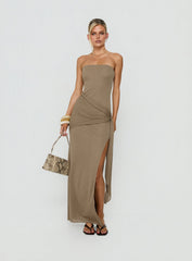 Analeah Strapless Maxi Dress Brown