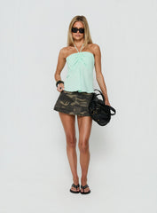 Dakotah Tie Neck Top Aqua