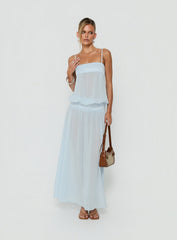 Gracia Blouson Maxi Dress Blue