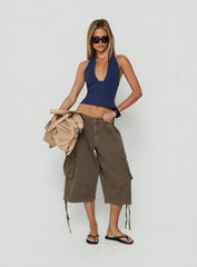 Daily Define Halter Tank Top Navy