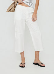 Indee Cropped Cargo Pants White
