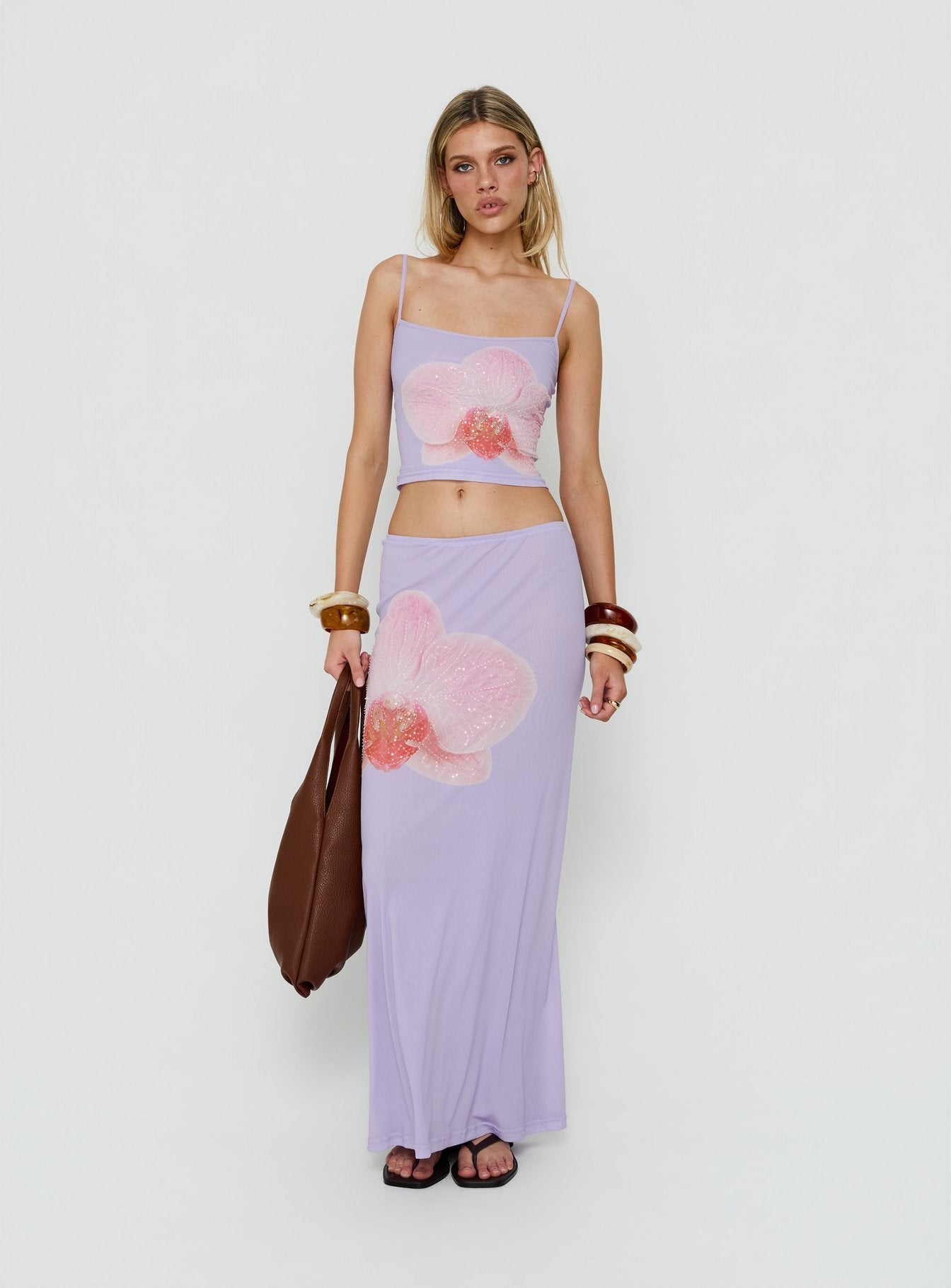 Golden Visions Scoop Graphic Cami Top Purple Orchid