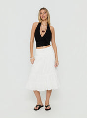 Silver Springs Midi Skirt White