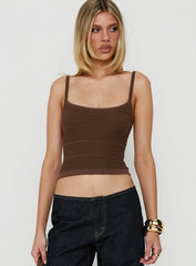 Wilah Knit Tank Top Brown