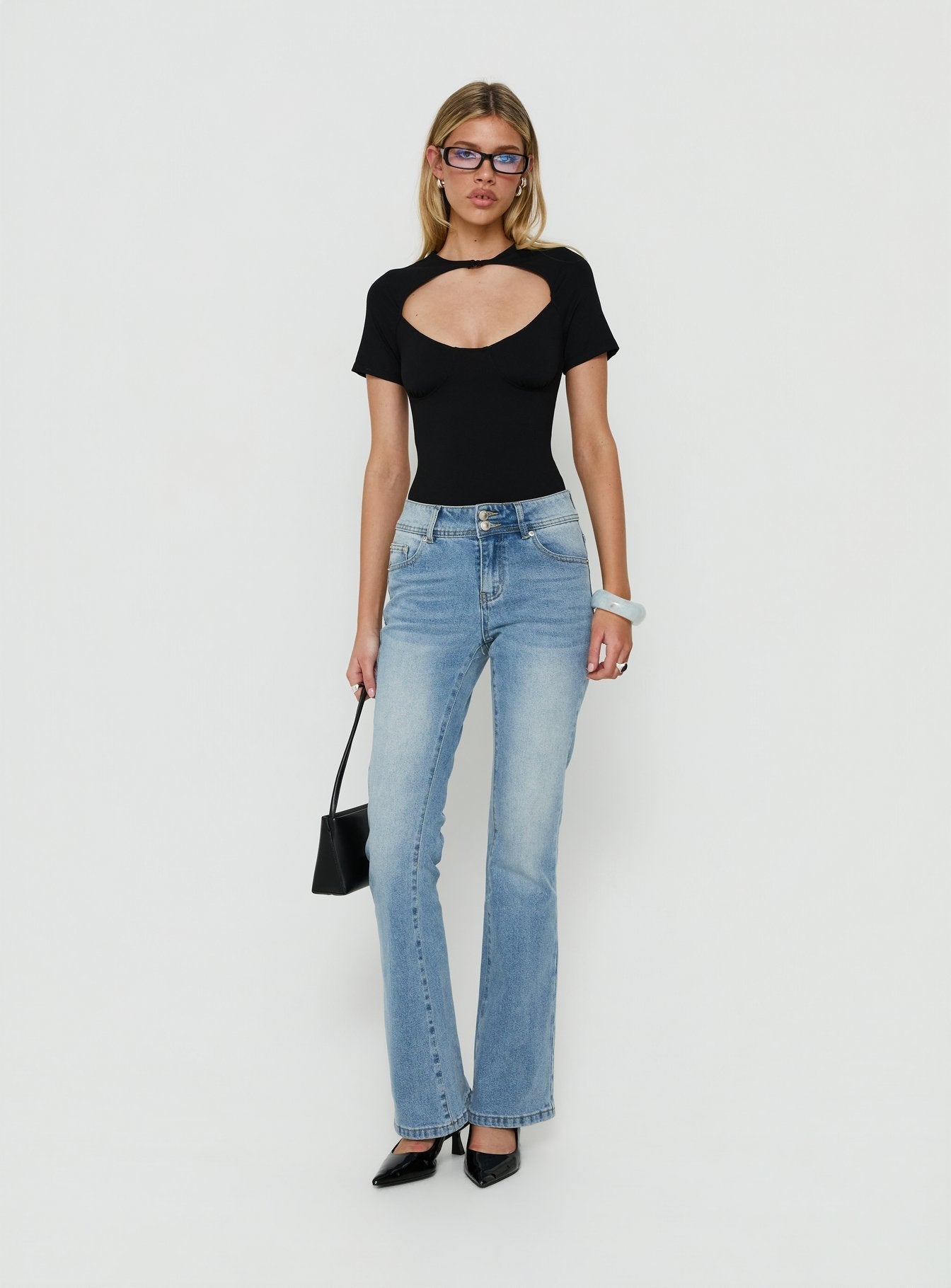 Giallo Solid Bodysuit Black