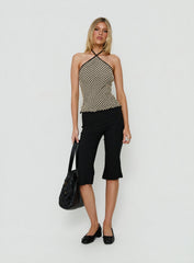 Caspiann Arrowneck Top Black / Butter Gingham