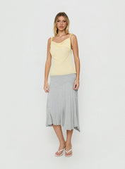 Malkah Tie Sleeve Foldover Top Yellow