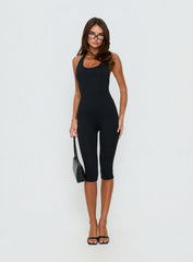Daily Define 3/4 Capri Jumpsuit Black