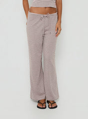 Allice Tie Waist Sleep Pants Pink / Grey Stripe