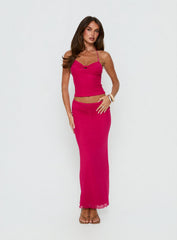 Jailon Ruched Maxi Skirt Guava