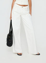 Supercut Low Rise Baggy Pleat Jeans Cream