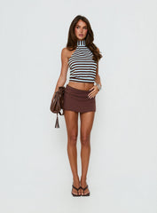 Party For You High Neck Sleeveless Top Blue Stripe