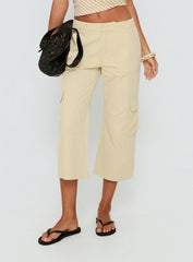 Indee Cropped Cargo Pants Beige