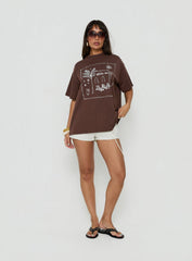 Hotel Sole Oversized Graphic Tee Brown