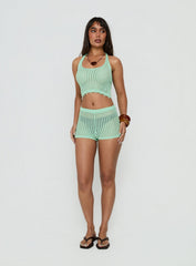 Next Level Knit Halter Top Green