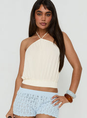 Summer Sorbet Gathered Halter Top Cream