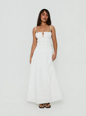 Loralei Shirred Maxi Dress White