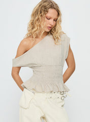 Syrena Off The Shoulder Top Natural