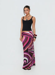 Lucidia Maxi Skirt Pink Retro